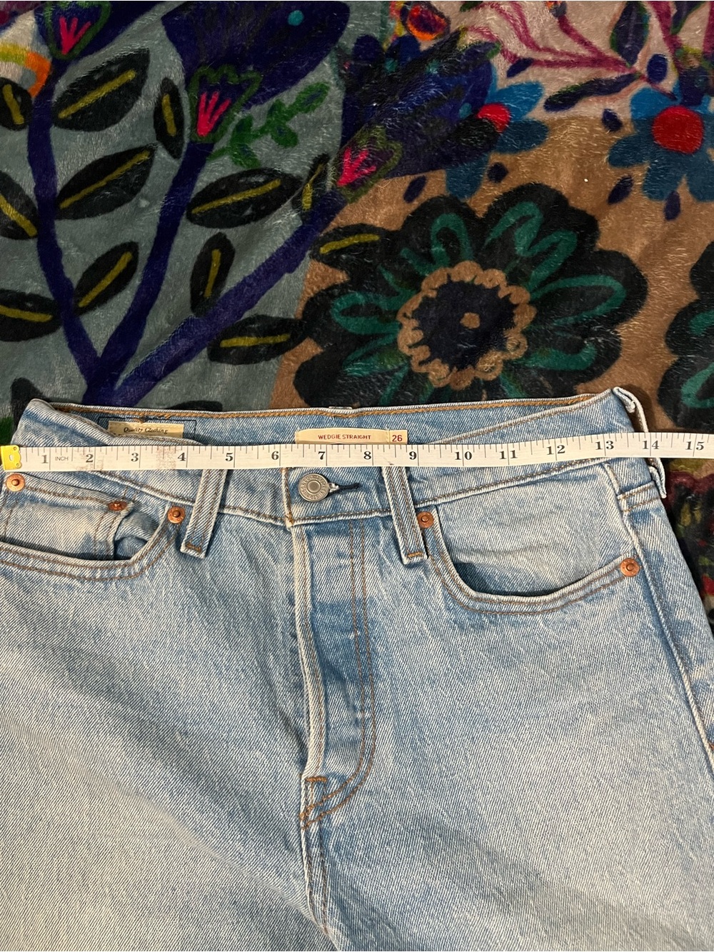 Levi's Light Blue High-Rise Button Fly Straight Leg Jeans for Women Size 26 - Picture 10 of 12